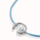 Blue cord bracelet with a pearl